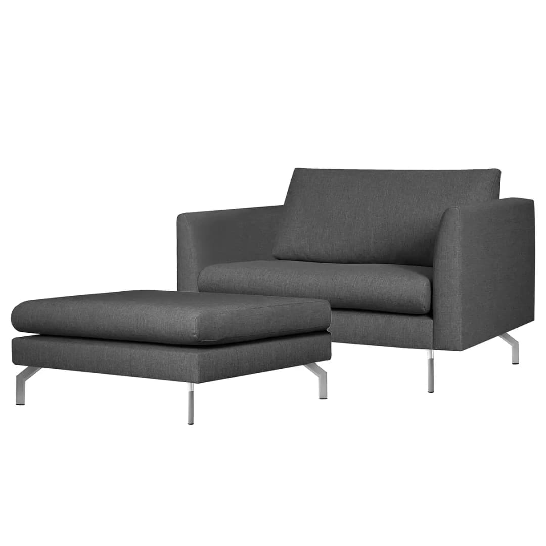 Polsterhocker Kayena | Grau