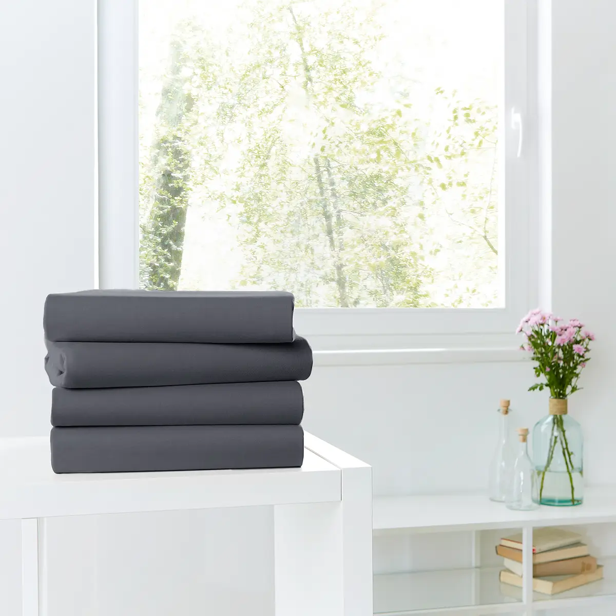 Bio-Mako-Feinjersey-Spannbetttuch | Grau