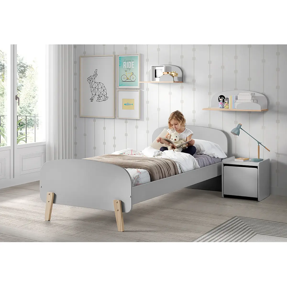 Wandregal 45cm Grau/Hellgrau | Grau