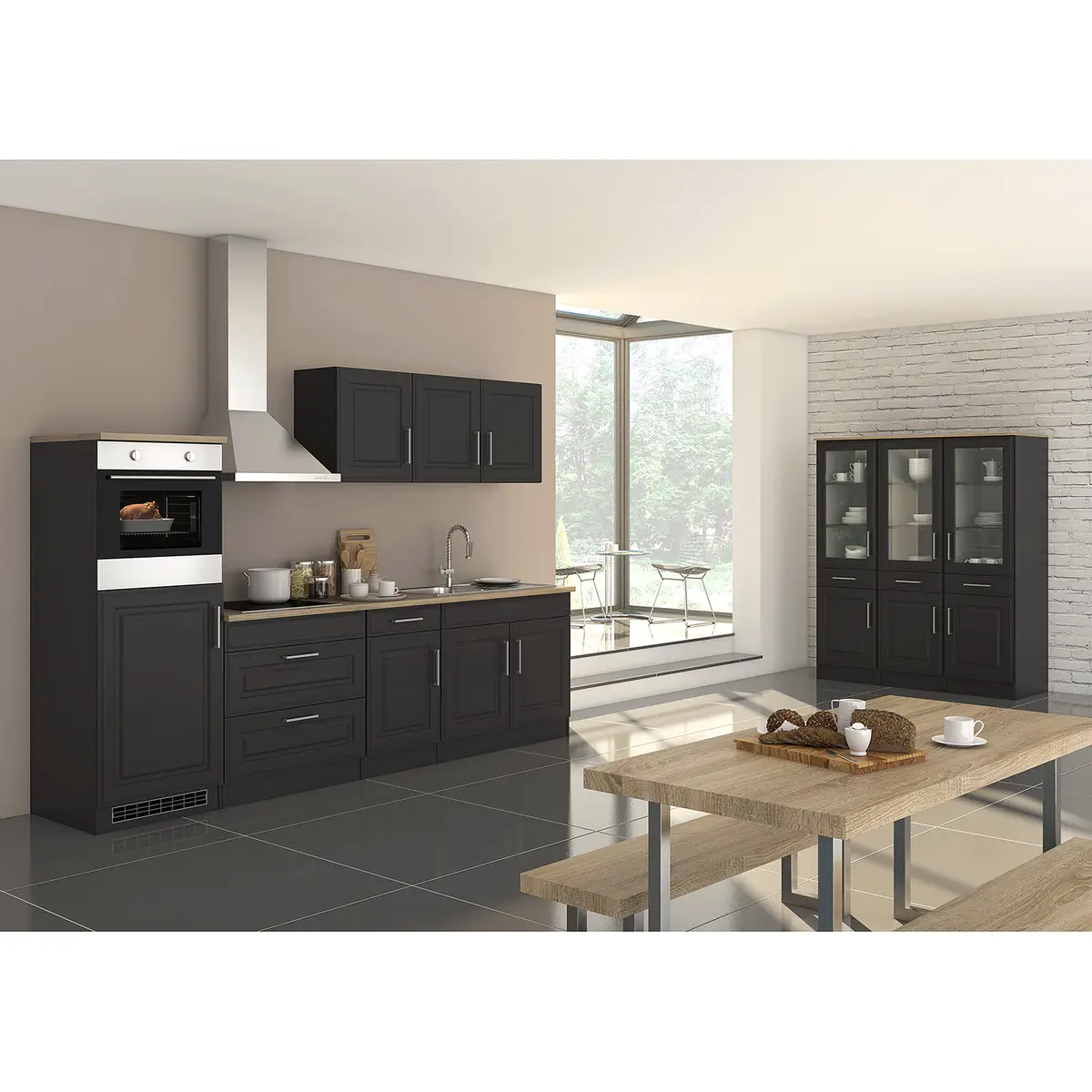 Hängeschrank Rom 50cm Grau/Grau | Grau