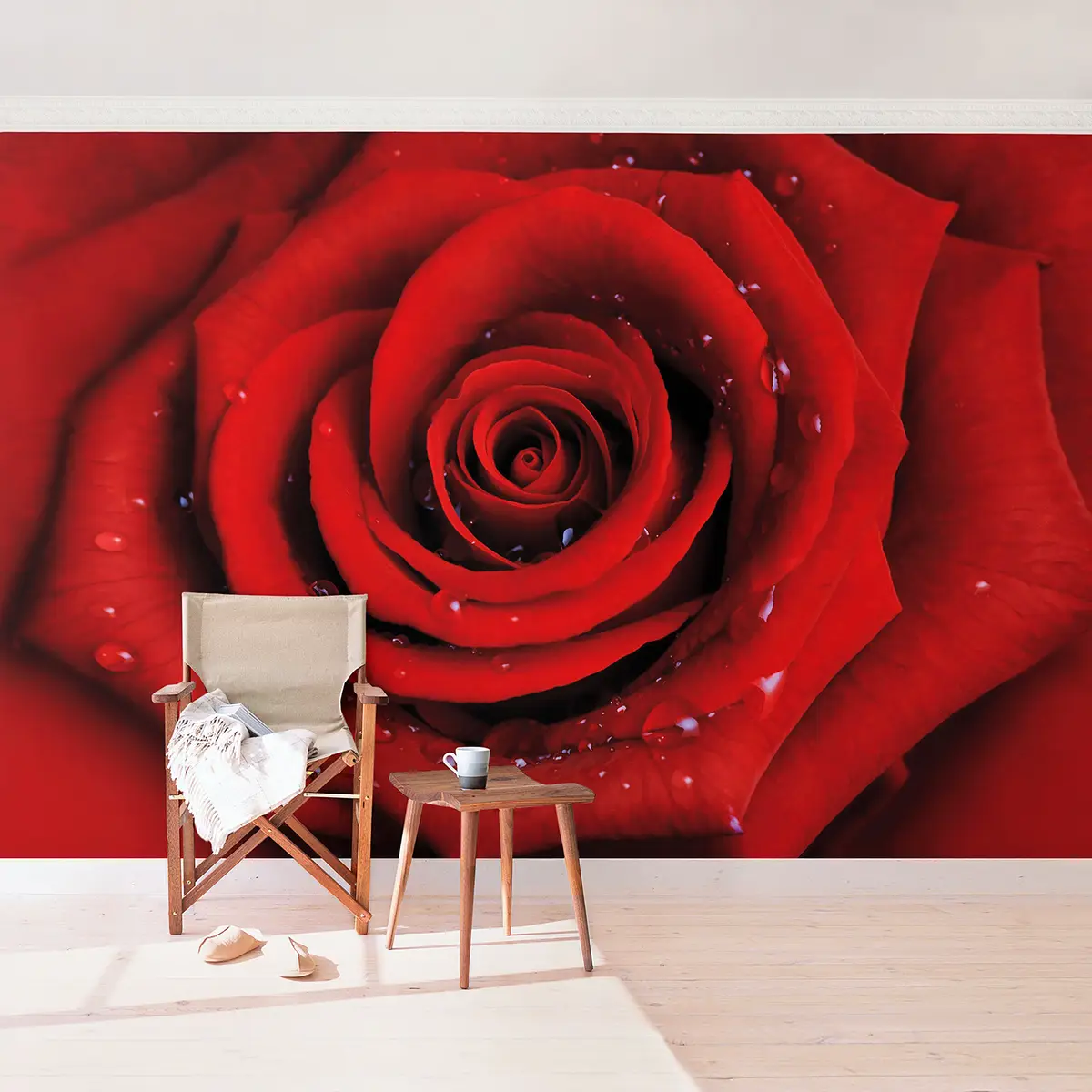 Vliestapete Rote Rose | Rot