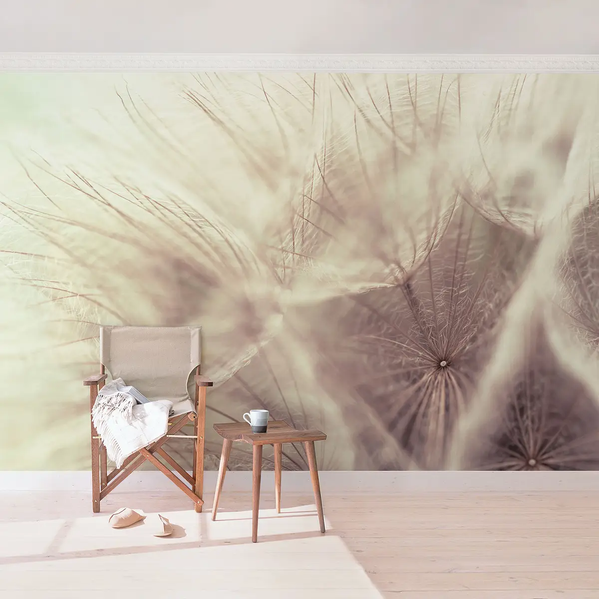 Vliestapete Pusteblumen Blur | Beige
