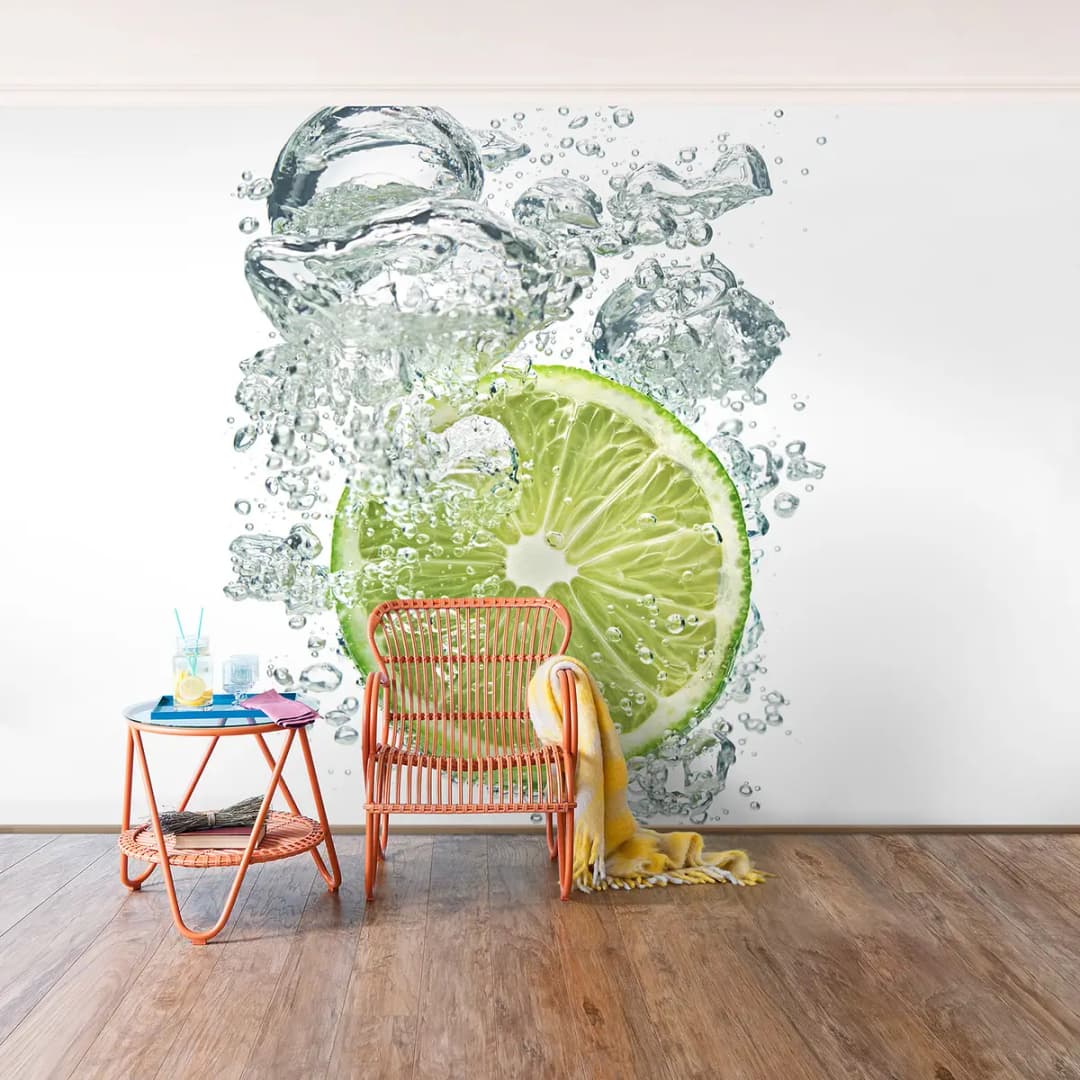 Vliestapete Lime Bubbles | Grün