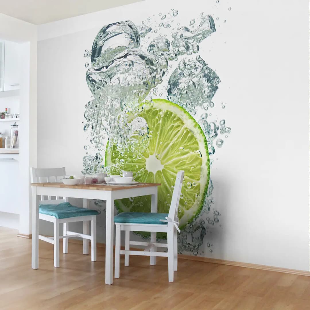 Vliestapete Lime Bubbles | Grün