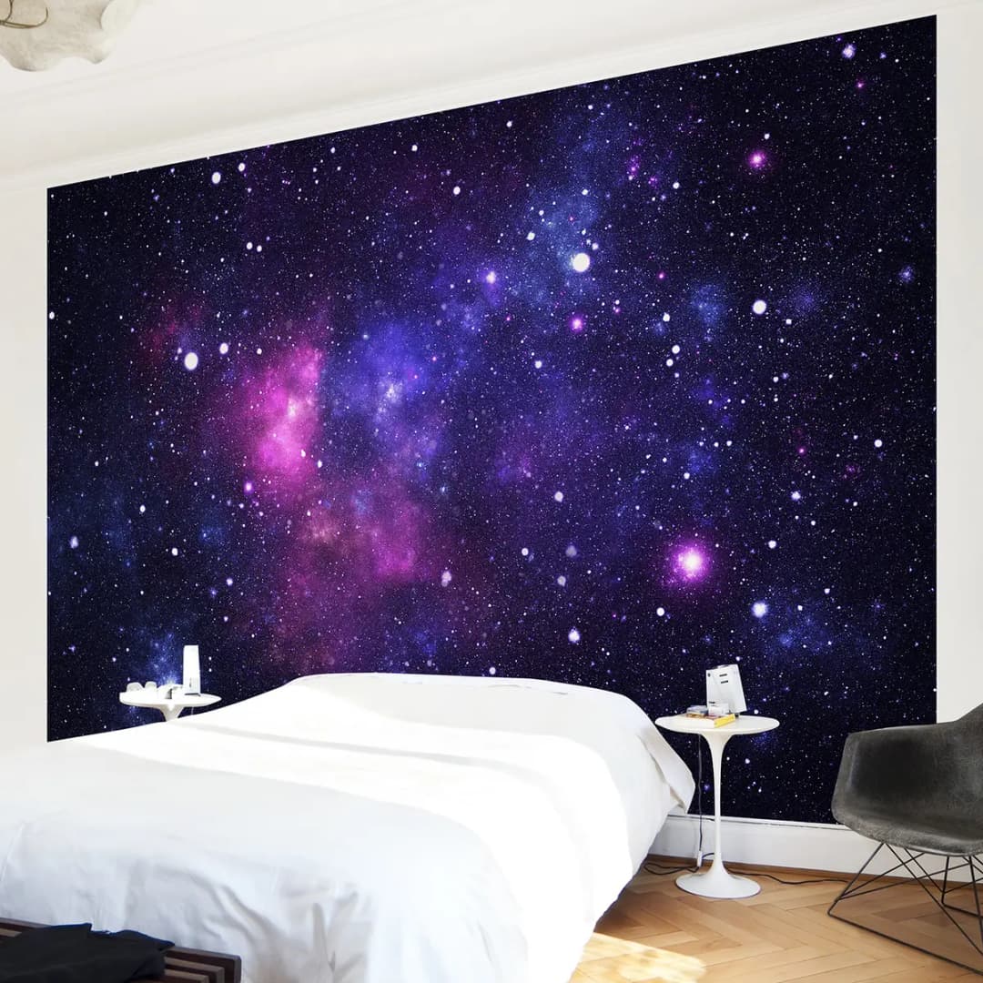 Vliestapete Galaxie | Blau