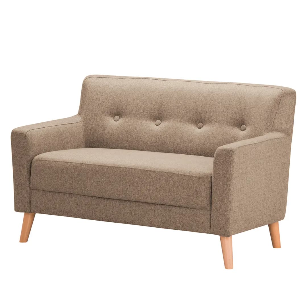 Sofa Bette I 2-Sitzer Braun/Beige/Cappuccino Webstoff 130 x 82