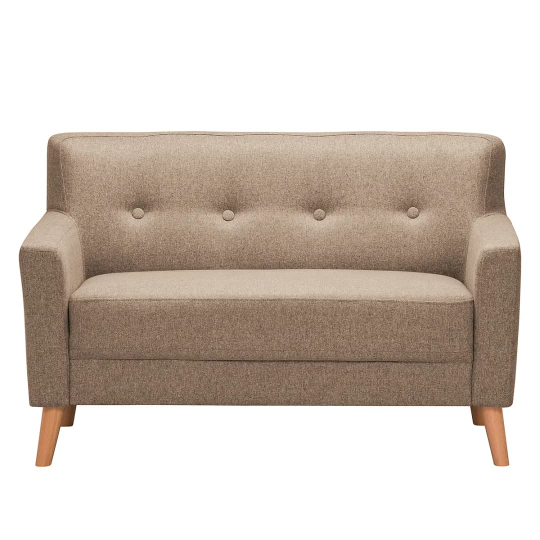 Sofa Bette I 2-Sitzer Braun/Beige/Cappuccino Webstoff 130 x 82