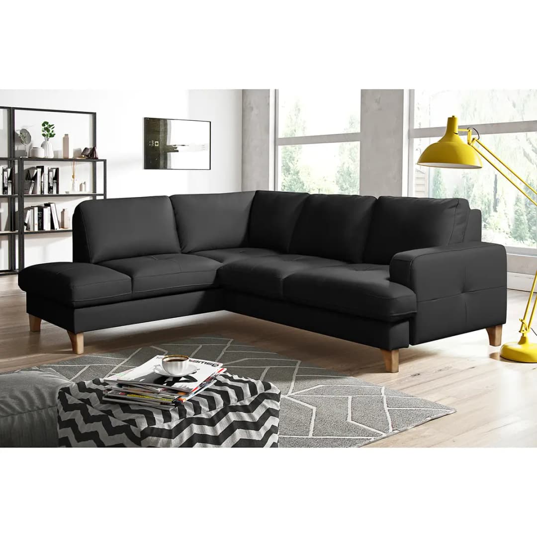 Ecksofa London | Schwarz