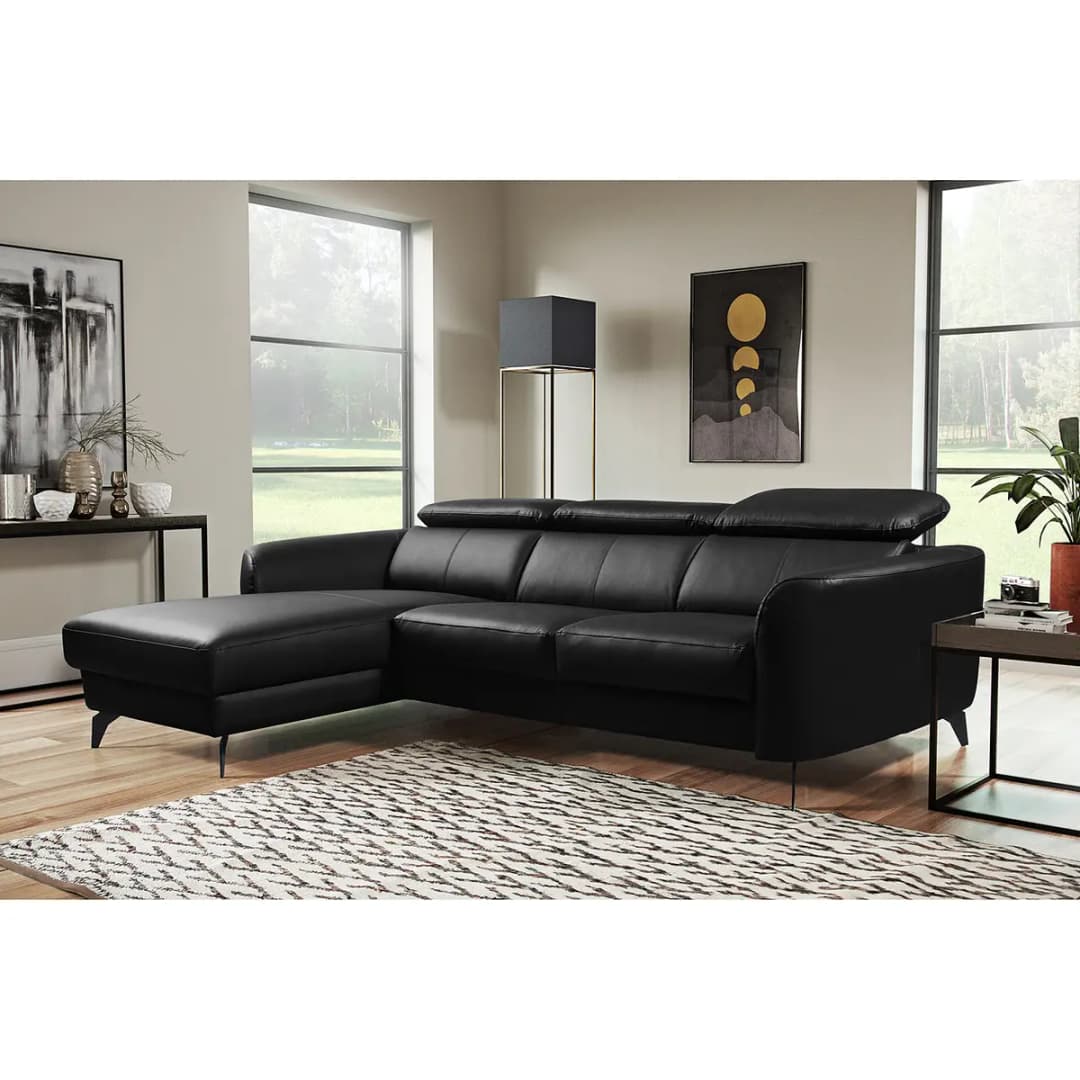 Ecksofa Leary | Schwarz