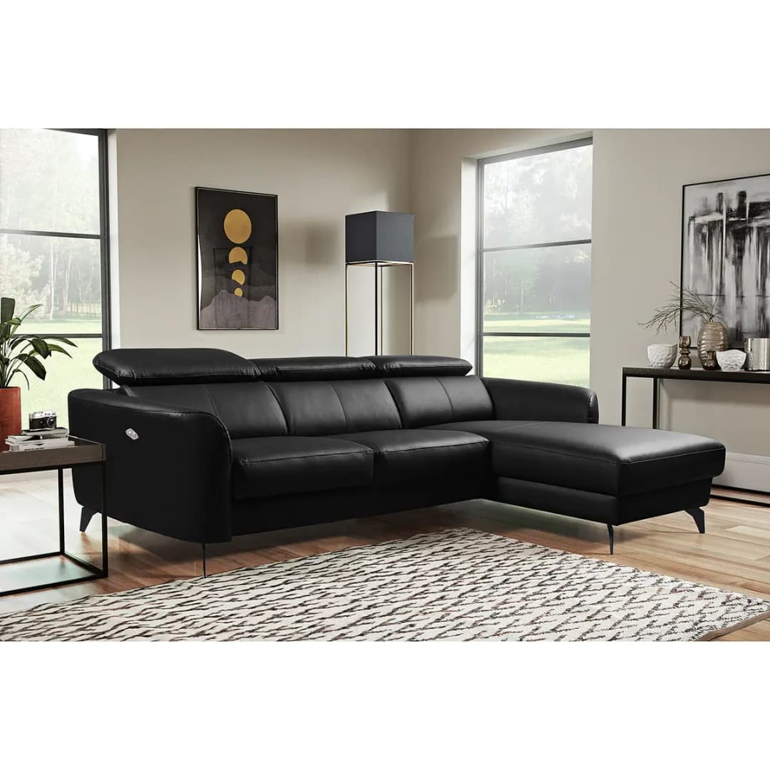 Ecksofa Leary | Schwarz