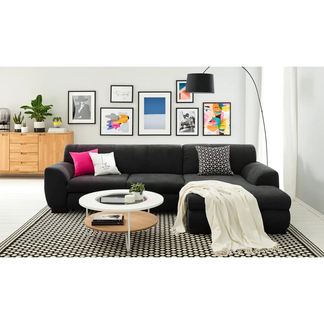 Ecksofa Lefroy | Schwarz