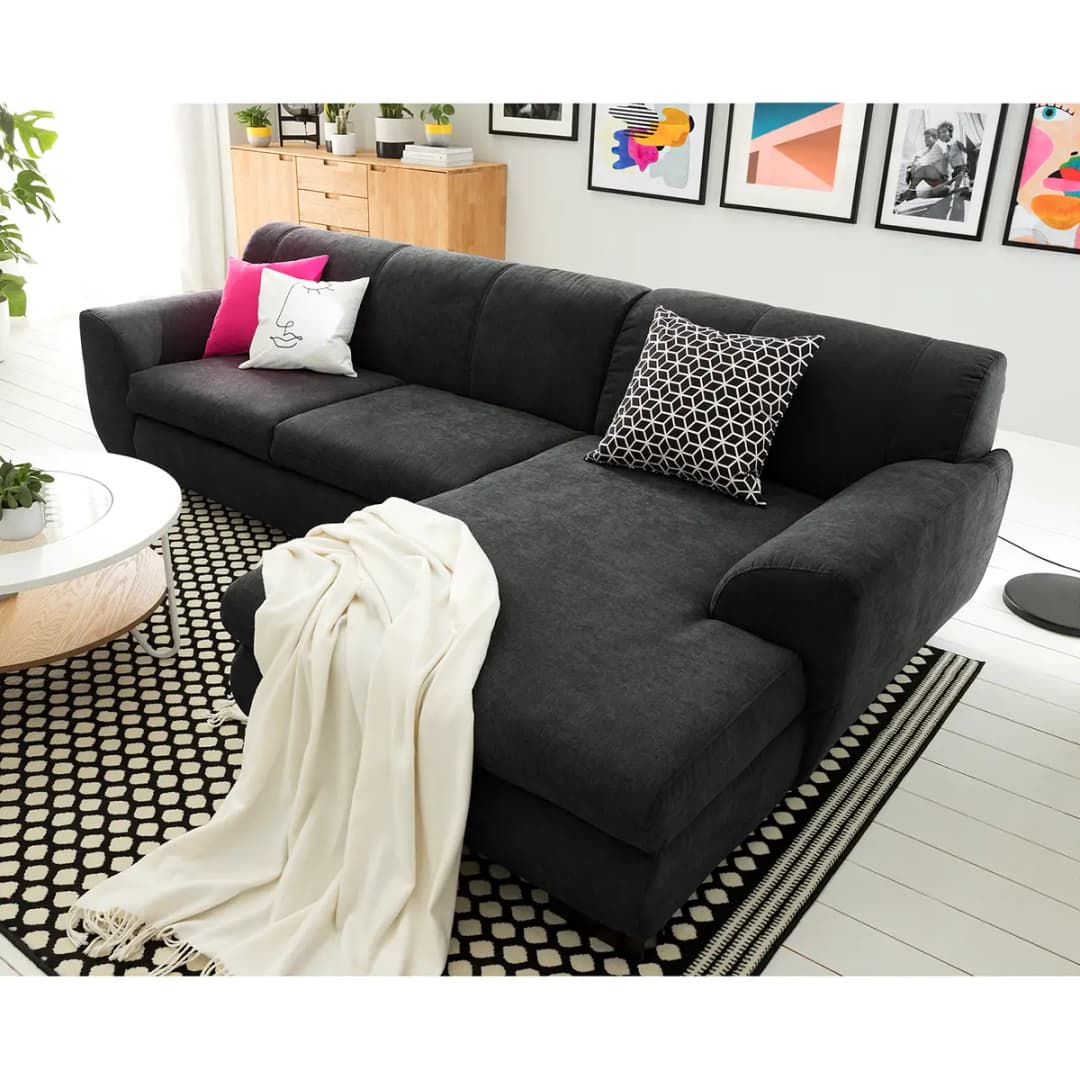 Ecksofa Lefroy | Schwarz