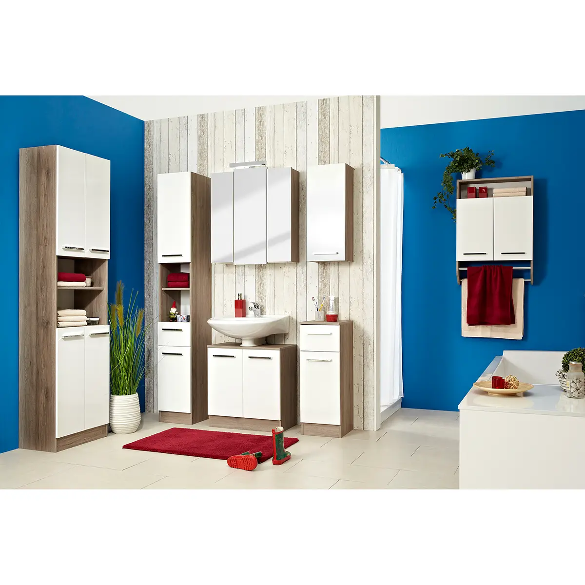 Hochschrank 30cm Weiß | Weiß