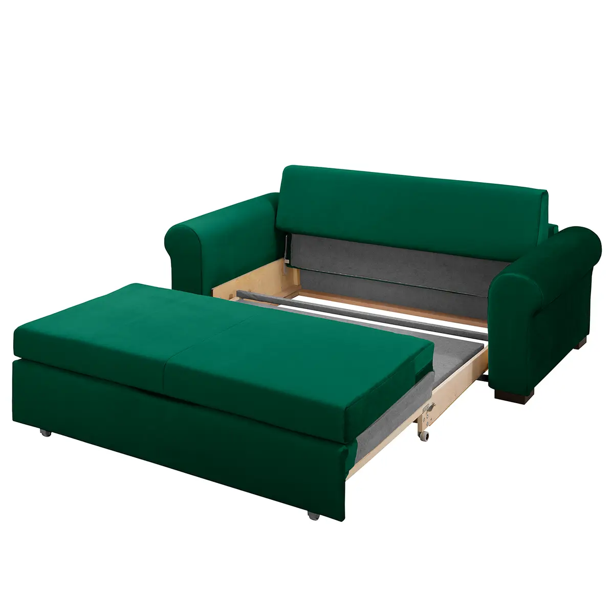 Schlafsofa Country Deluxe Grün/Antikgrün Samt Krysia 205cm