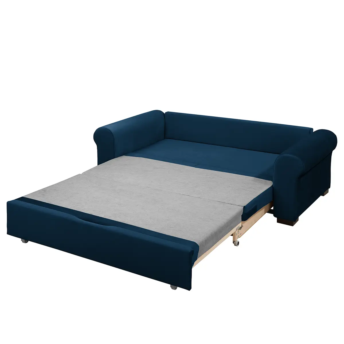 Schlafsofa Country Deluxe Blau/Marineblau Samt Krysia 205cm