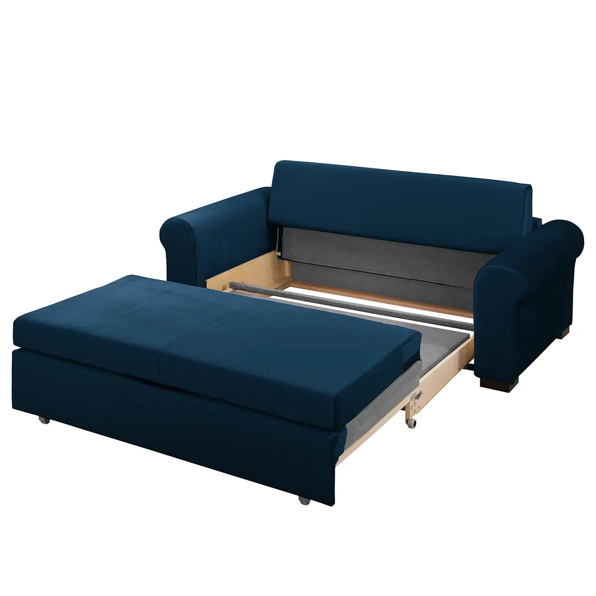 Schlafsofa Country Deluxe Blau/Marineblau Samt Krysia 205cm