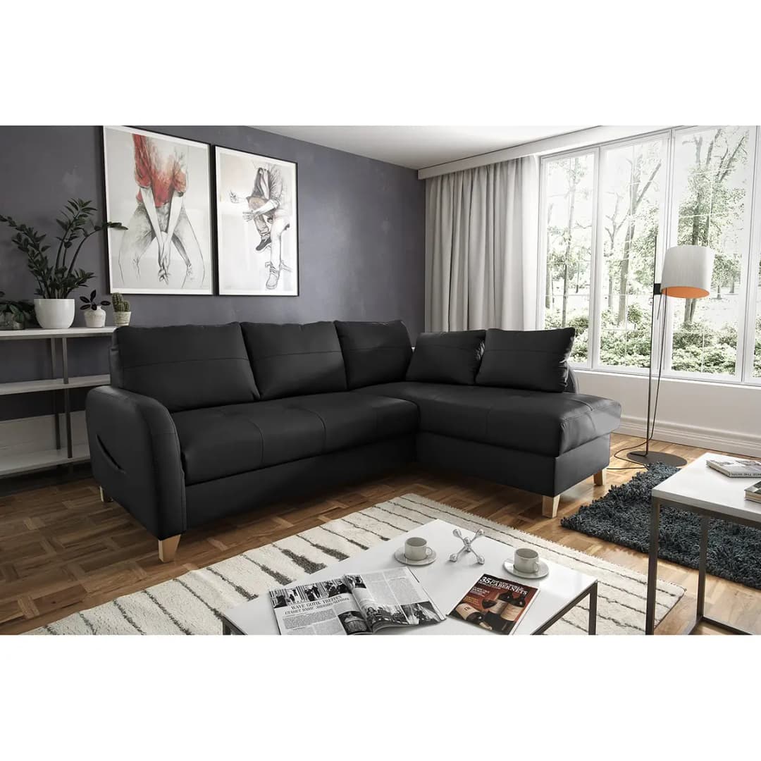 Ecksofa Monserrat | Schwarz