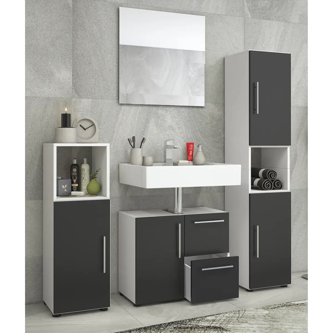 Waschbeckenunterschrank Flandu | Weiß