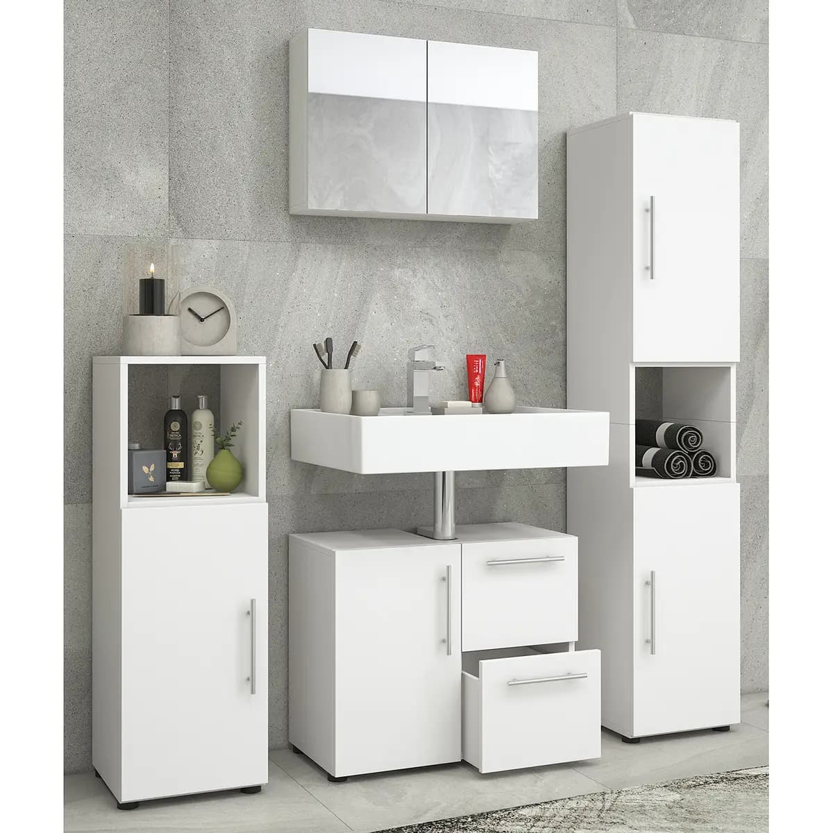 Badezimmerset I 4-teilig | Weiß