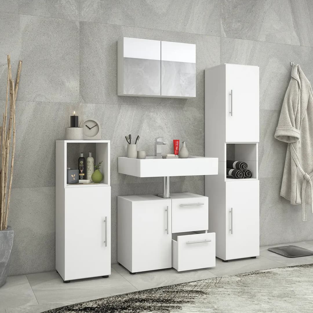 Badezimmerset I 4-teilig | Weiß