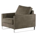 home24 Sessel Grau/Dunkelbraun Microfaser Bice | Braun