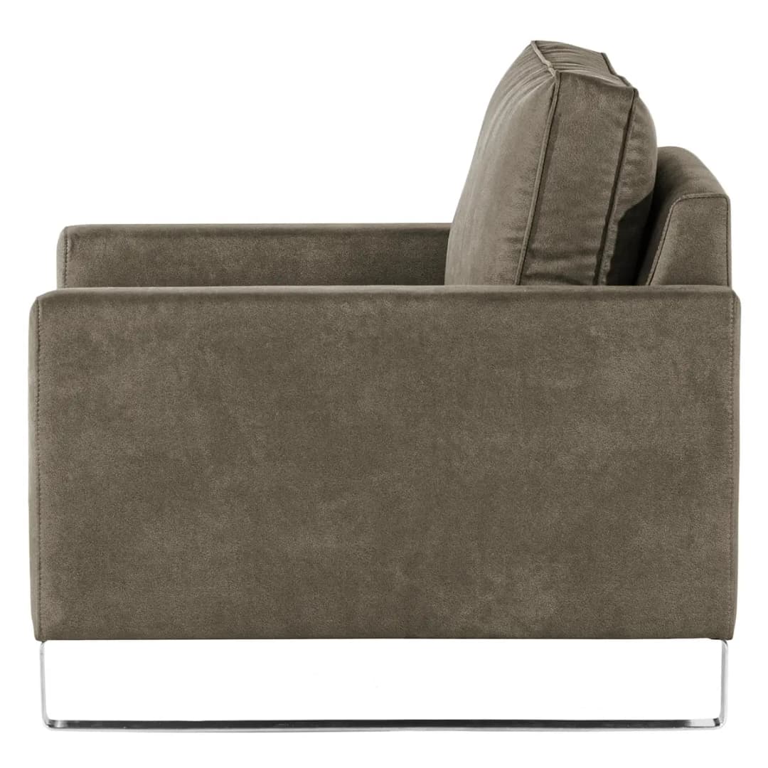 home24 Sessel Grau/Dunkelbraun Microfaser Bice | Braun