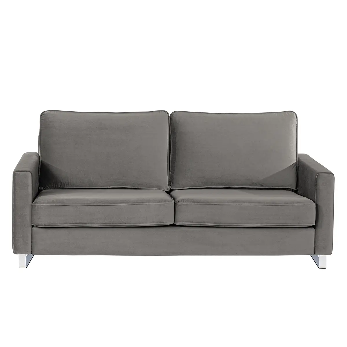 Sofa I 2-Sitzer Grau/Lichtgrau Samt Ravi | Grau