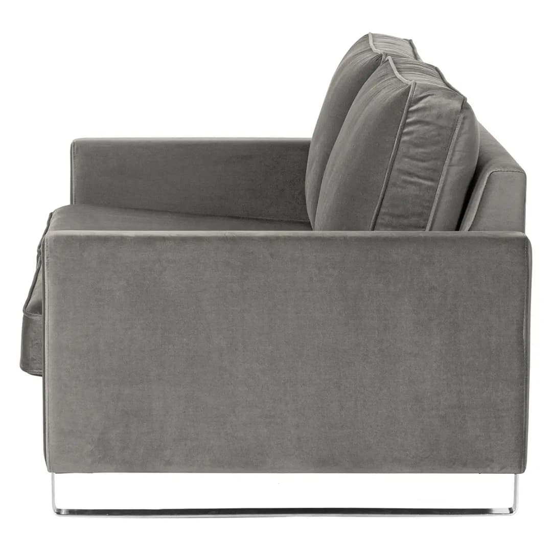 Sofa I 2-Sitzer Grau/Lichtgrau Samt Ravi | Grau