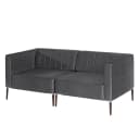 Sofa Luparo I 2,5-Sitzer Grau/Schwarz Samt Onoli | Grau