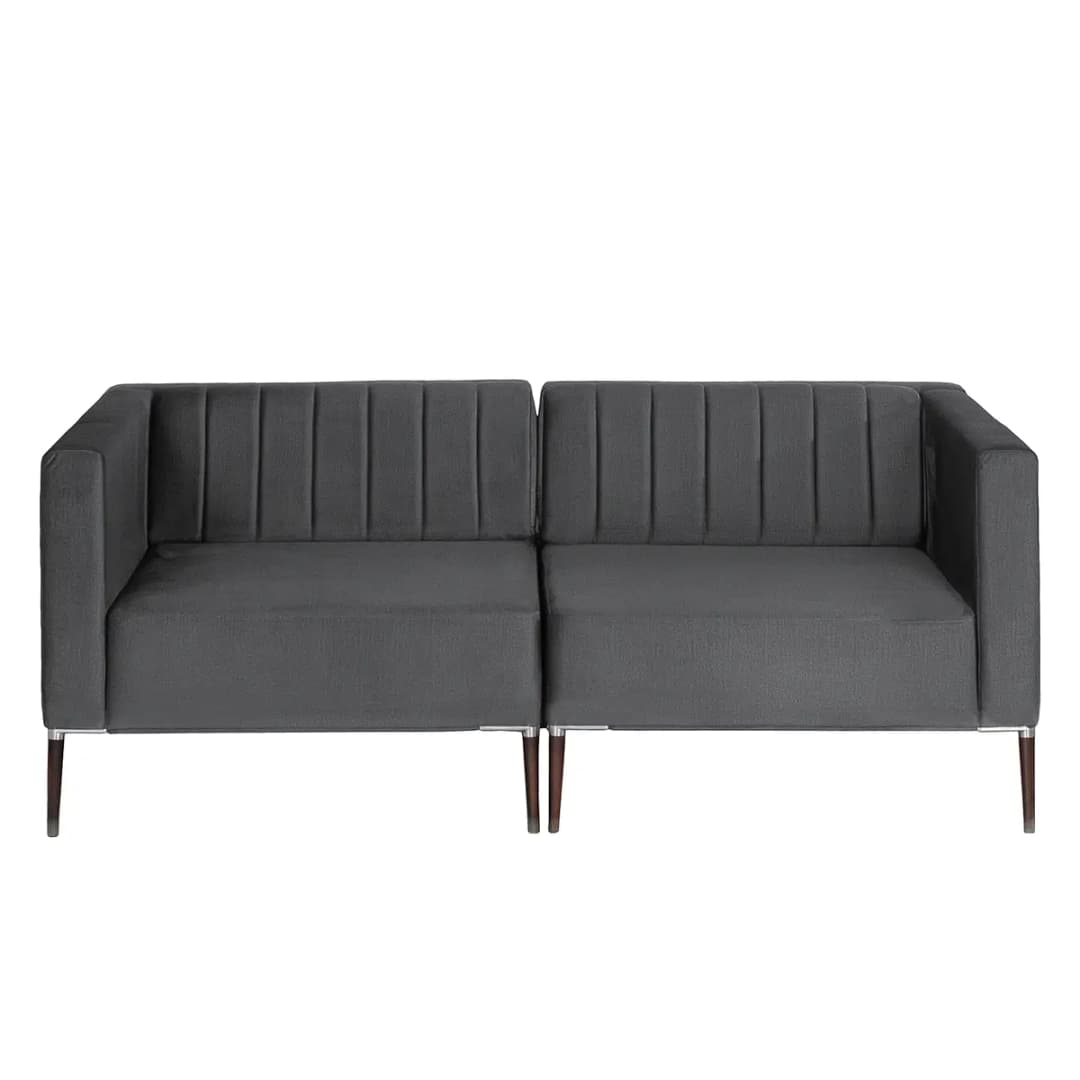 Sofa Luparo I 2,5-Sitzer Grau/Schwarz Samt Onoli | Grau