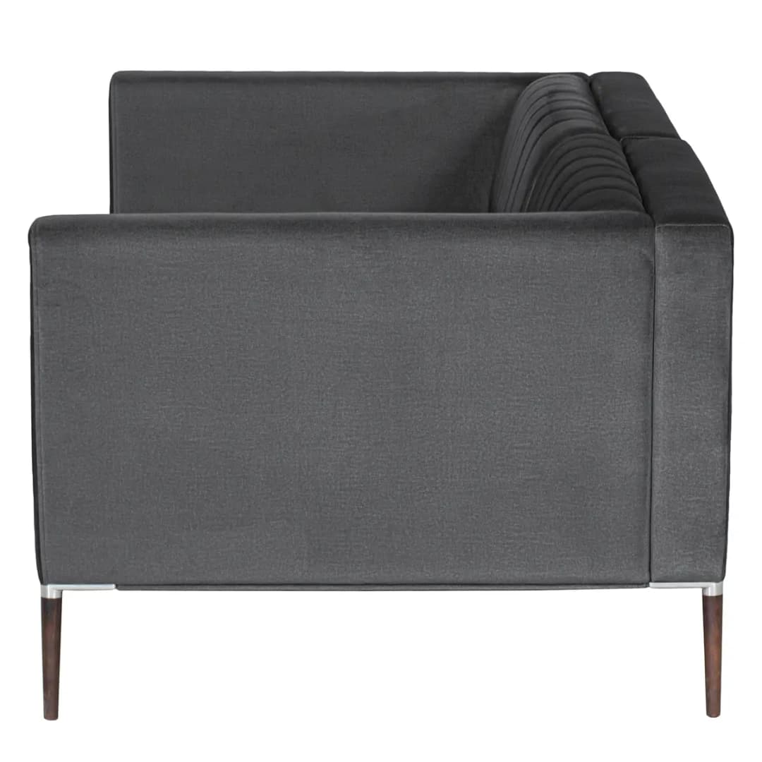 Sofa Luparo I 2,5-Sitzer Grau/Schwarz Samt Onoli | Grau
