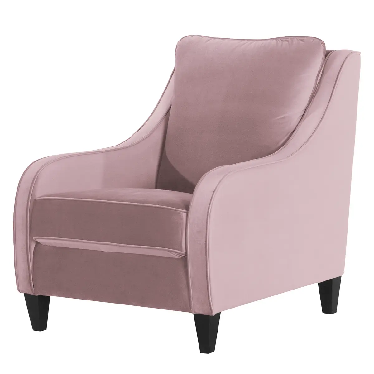 Sessel Wingen I Pink/Mauve Samt Ravi | Mehrfarbig