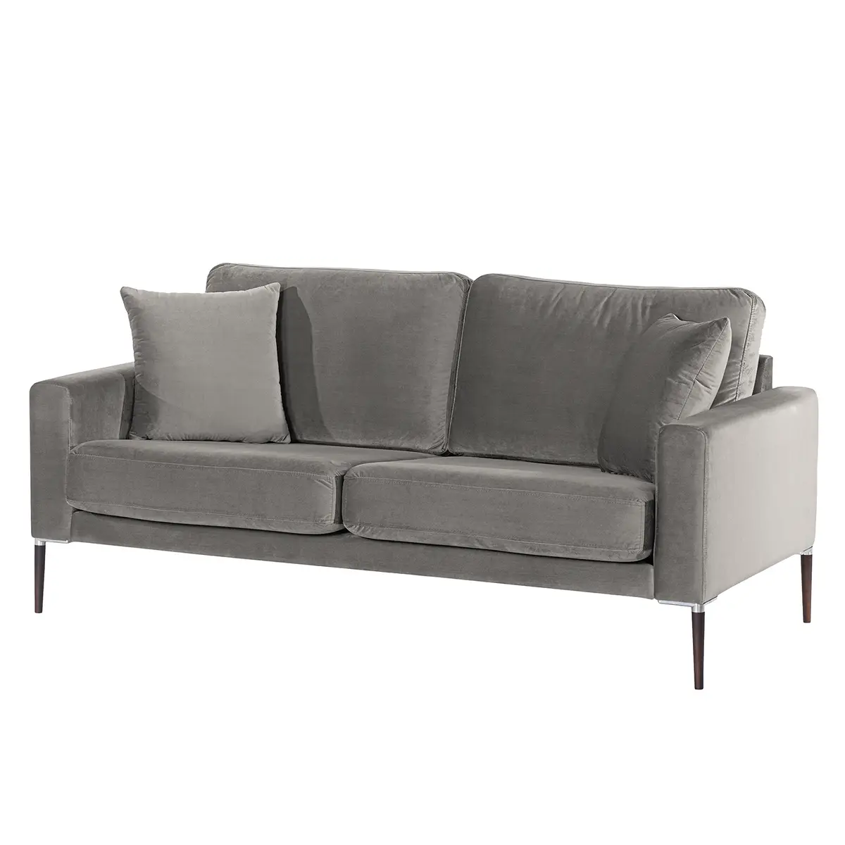 2,5-Sitzer Sofa Grau/Lichtgrau Samt Ravi | Grau