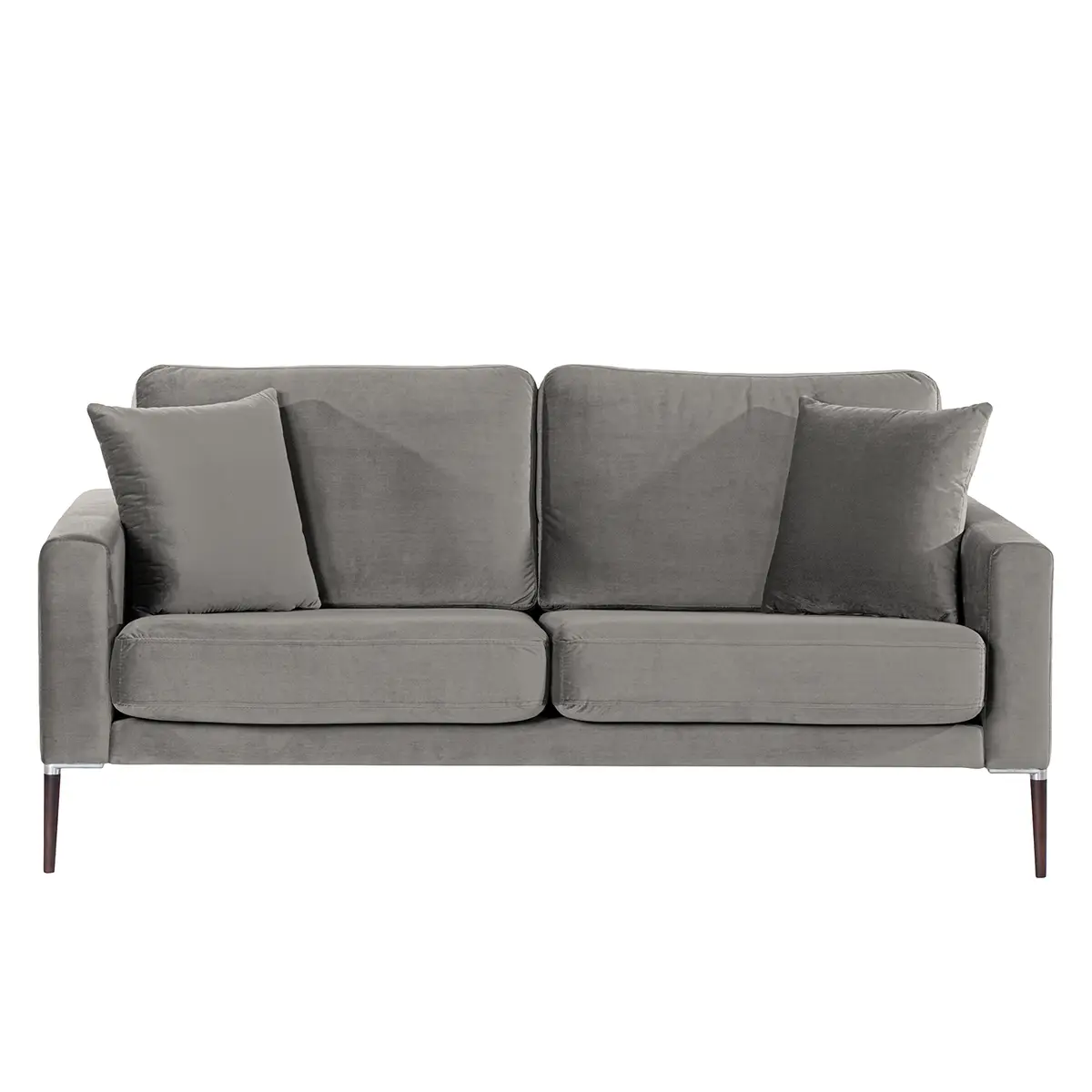 2,5-Sitzer Sofa Grau/Lichtgrau Samt Ravi | Grau