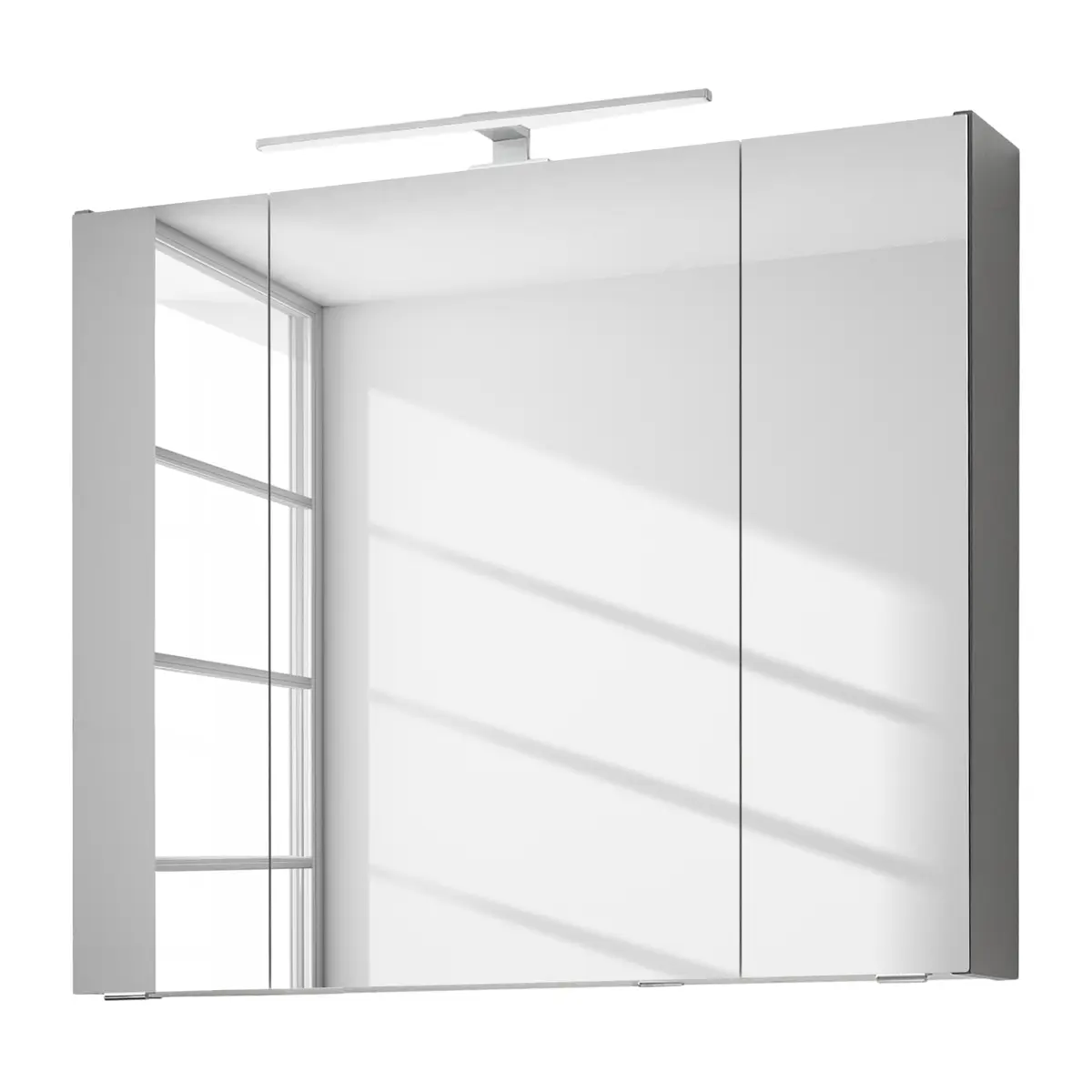 Spiegelschrank 80cm Grau/Matt Grau | Grau