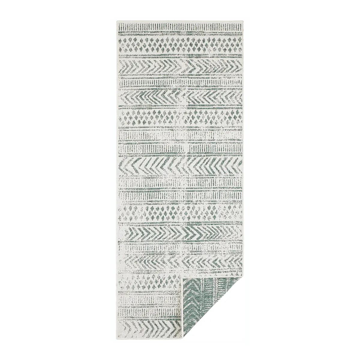 Läufer Biri 80 x 350cm Beige/Türkisgrün | Beige