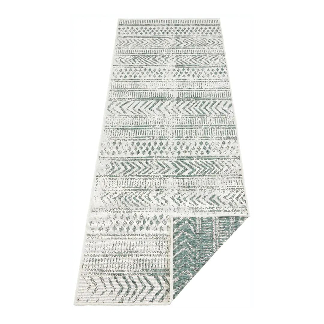 Läufer Biri 80 x 350cm Beige/Türkisgrün | Beige