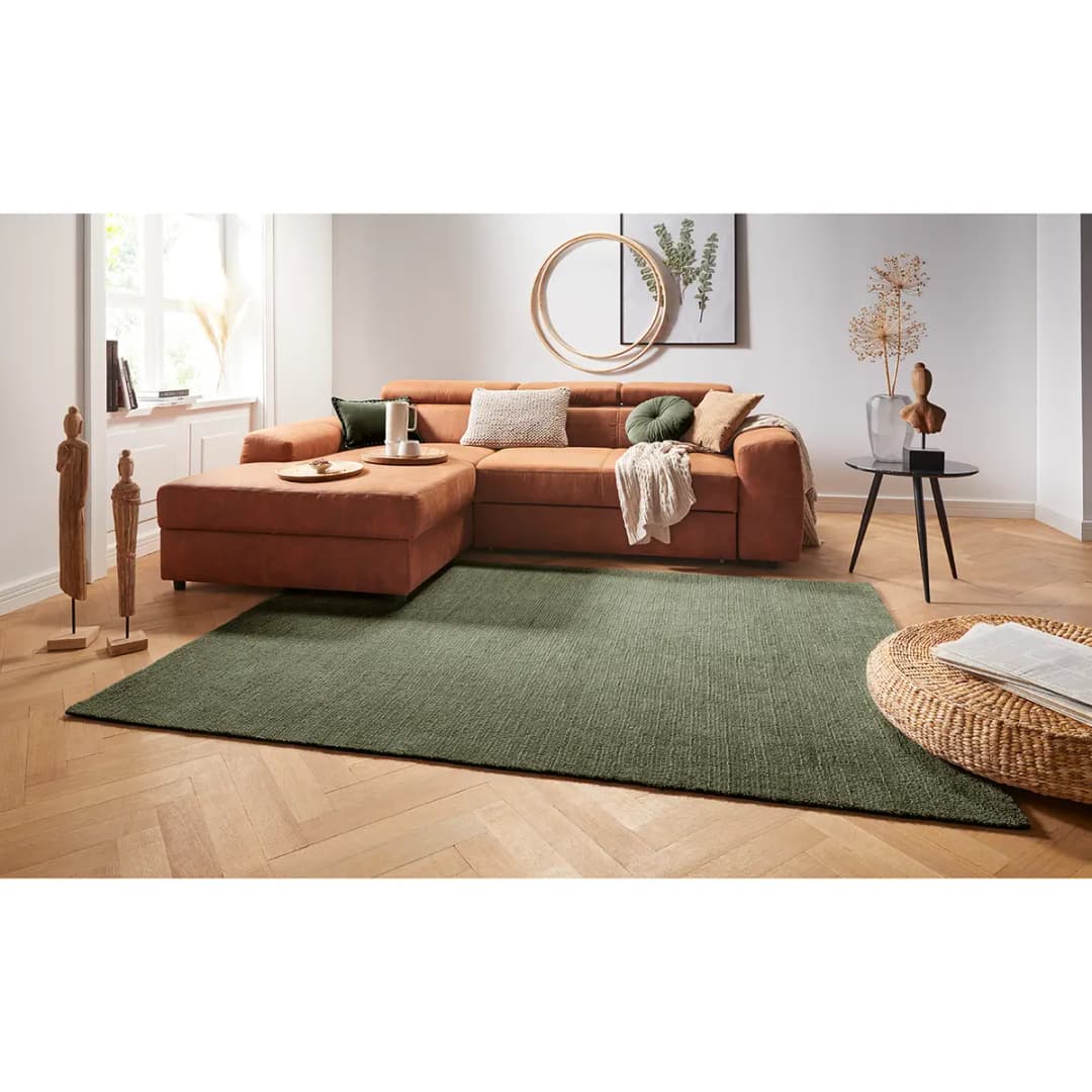 Kurzflorteppich Supersoft Grün/Khaki 160 x 230cm | Grün