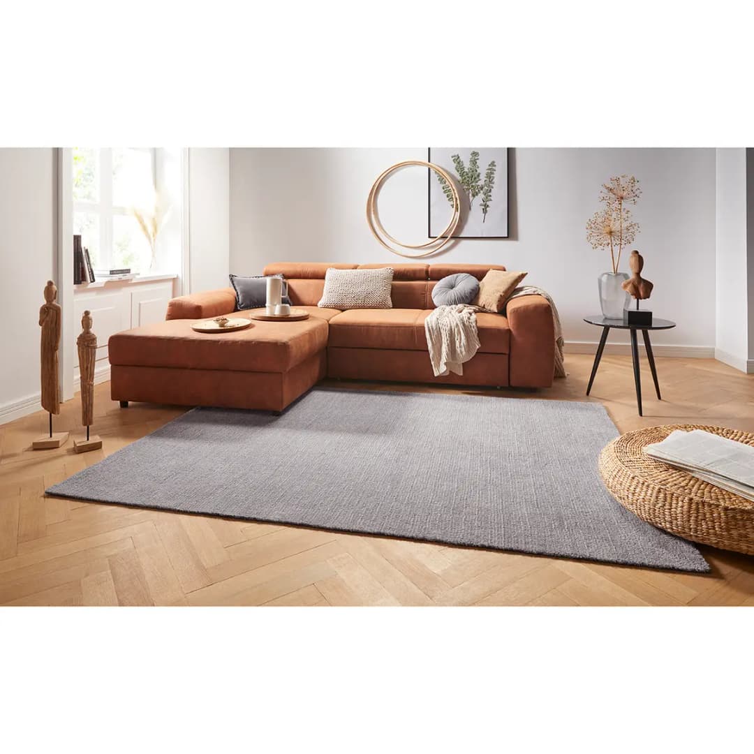 Kurzflorteppich Supersoft Grau/Rauchgrau 200 x 290cm Webstoff