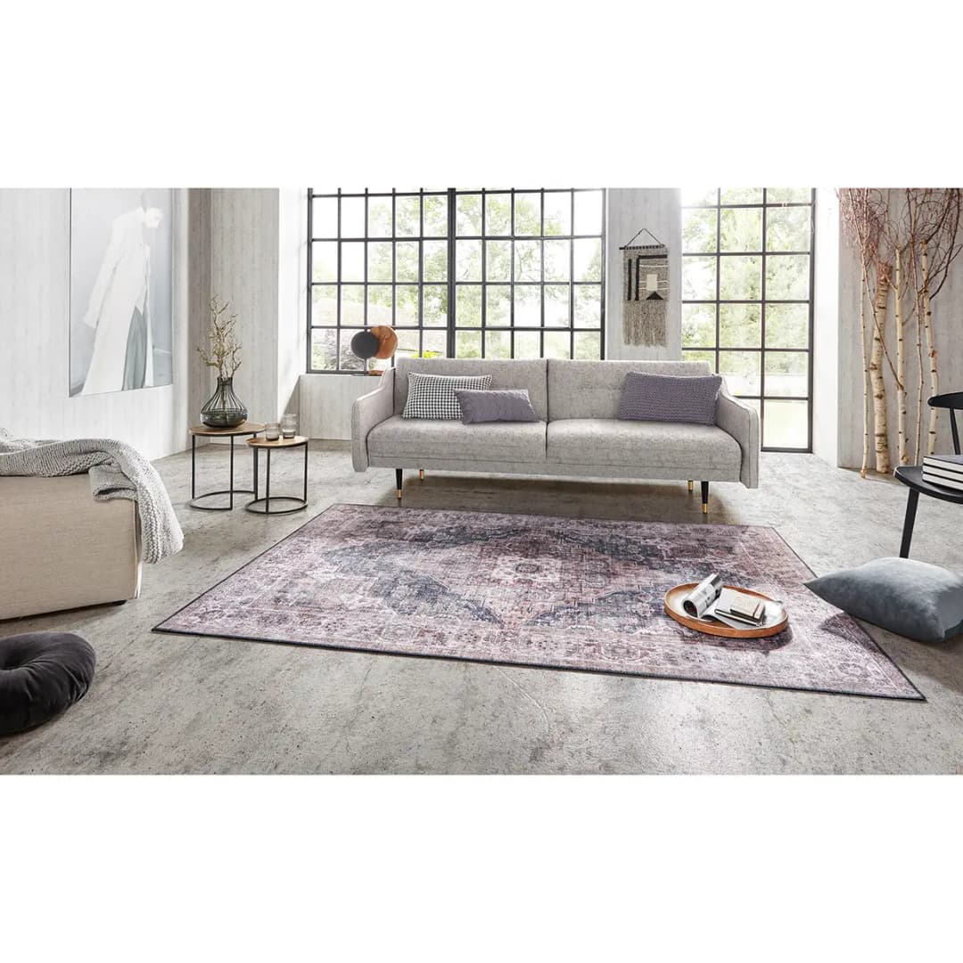Kurzflorteppich Sylla Grau/Graublau 80 x 150cm | Grau