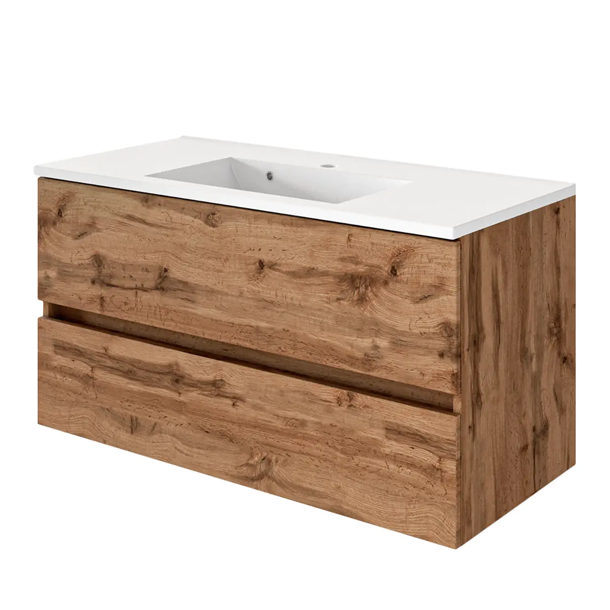Badezimmerset Tira 2-teilig 100cm Braun/Wotaneiche Dekor