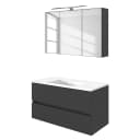 Badezimmerset Tira 2-teilig 100cm Grau/Matt Grau | Grau