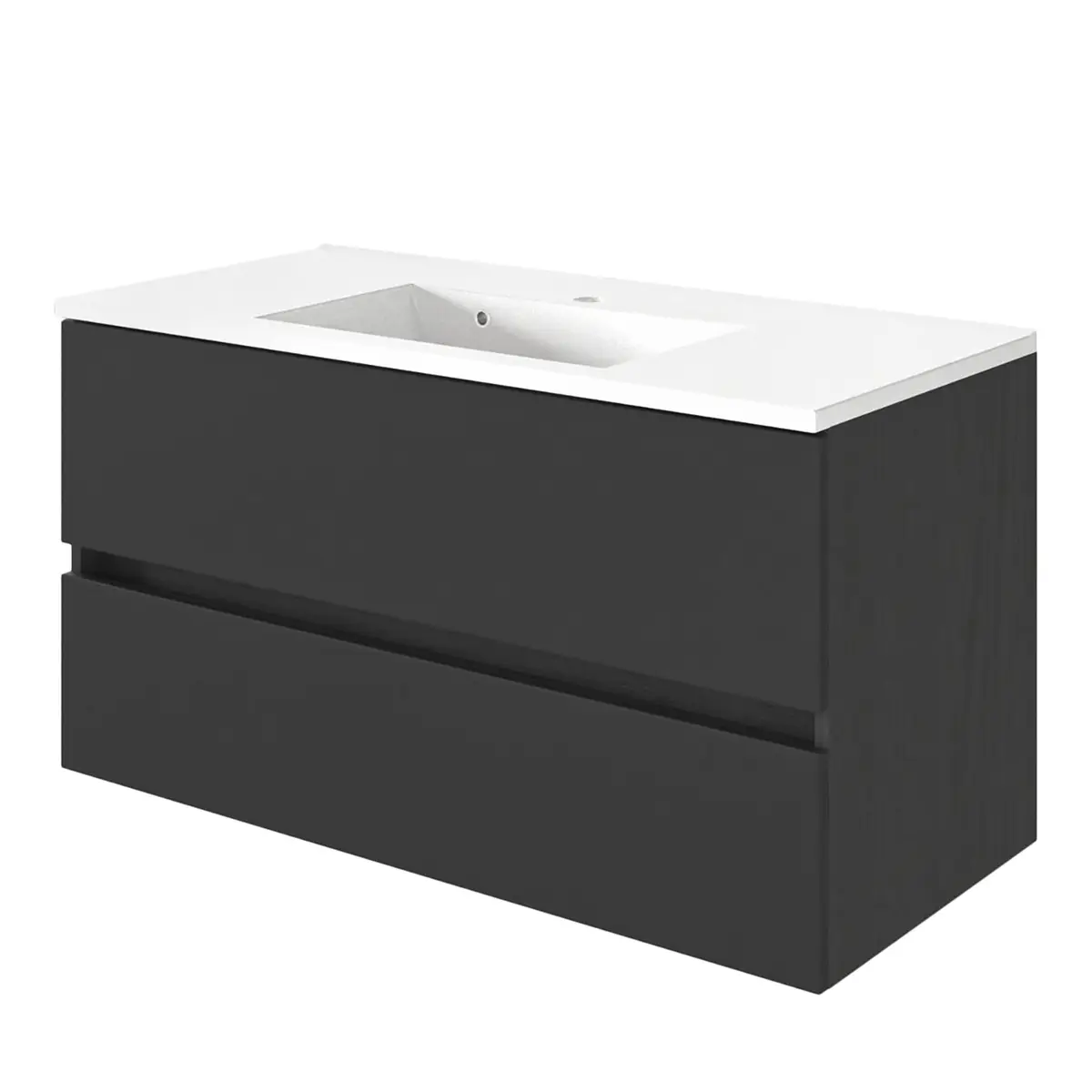 Badezimmerset Tira 2-teilig 100cm Grau/Matt Grau | Grau