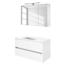 Badezimmerset Tira 2-teilig 100cm Weiß/Matt Weiß | Weiß