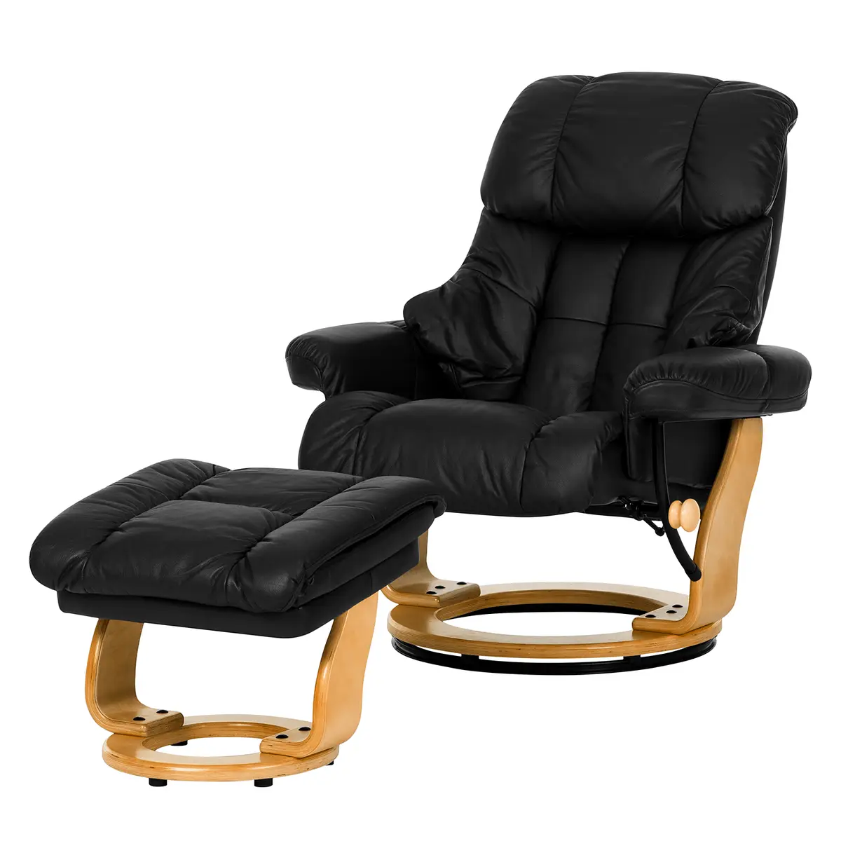 Relaxsessel mit Hocker | Schwarz