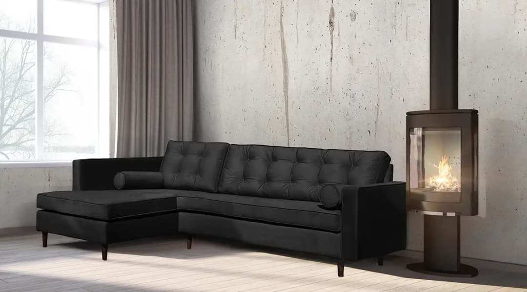 Ecksofa Kosula | Schwarz