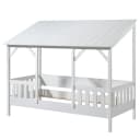 Hausbett 90 x 200cm Weiß/Weiß Kein Bettkasten | Weiß