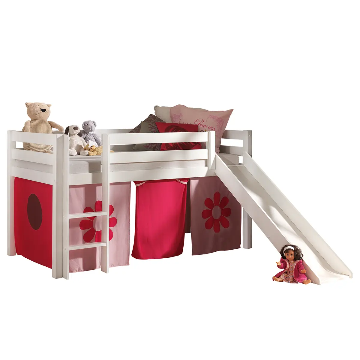 Spielbett Pink Flower | Weiß