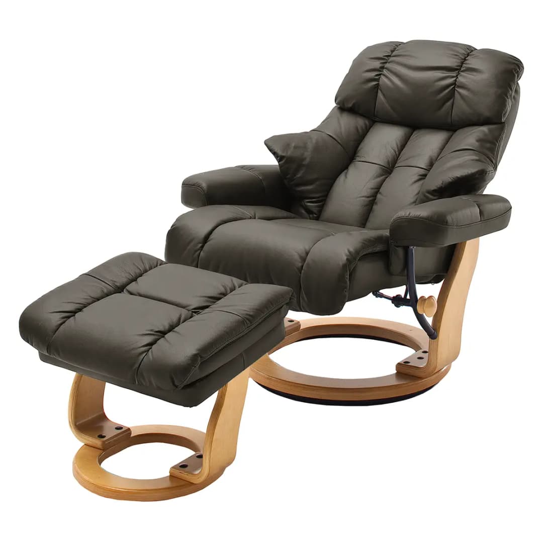 Relaxsessel mit Hocker Grunewald | Grau
