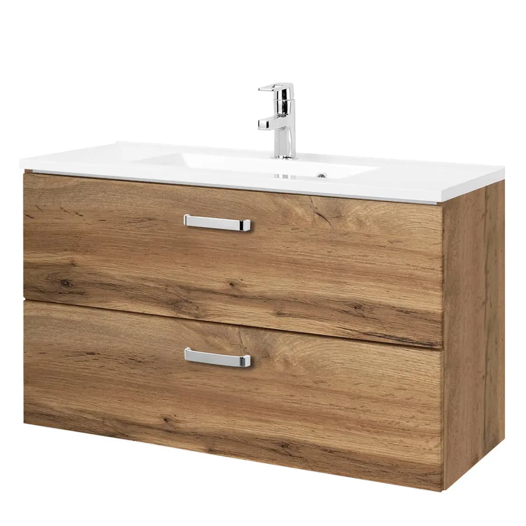 Badezimmerset 2-teilig 80cm Braun/Wotaneiche Dekor | Braun